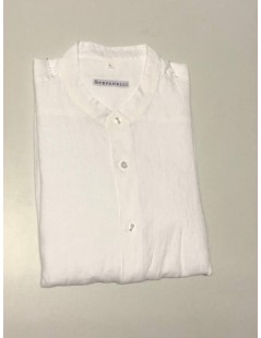 Garment-dyed 100% linen shirt for men