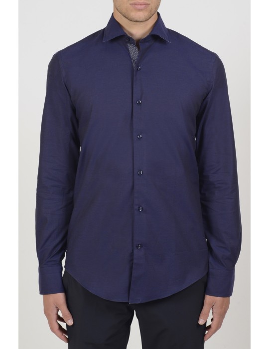 Men's Shirts - 100% cotton men's shirt, navy blue oxford