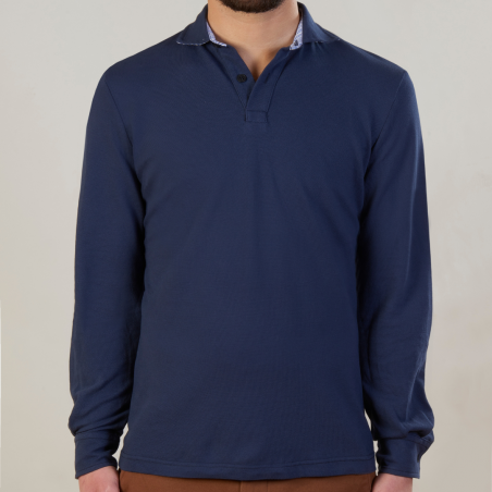 Man shirt in 100% cotton pique knit, yarn dyed