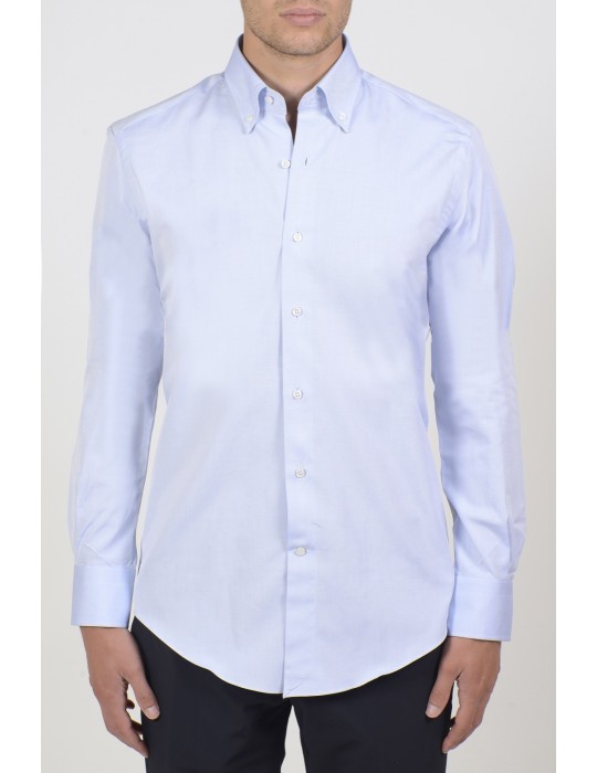Men's Shirts - 100% cotton men's shirt, light blue oxford