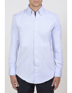 Men's Shirts - 100% cotton men's shirt, light blue oxford