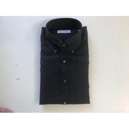 Camicia uomo lino nero button down